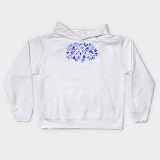 Love and flowers - electric blue Kids Hoodie